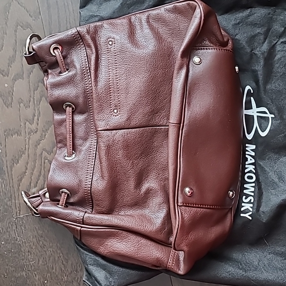 Vintage - B.Makowsky - leather hobo bag - Picture 6 of 12